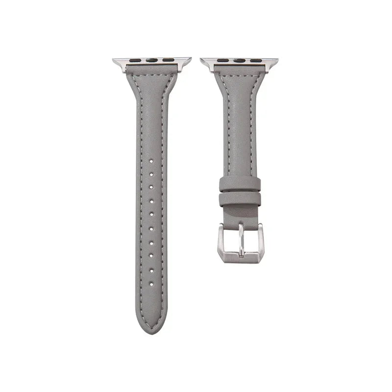 Slim leather strap for Apple Watch band 49mm series 7 8 9 41mm/45mm 38mm/42mm Wrist bracelet iWatch SE 6 5 4 3 40mm/44mm ultra-2
